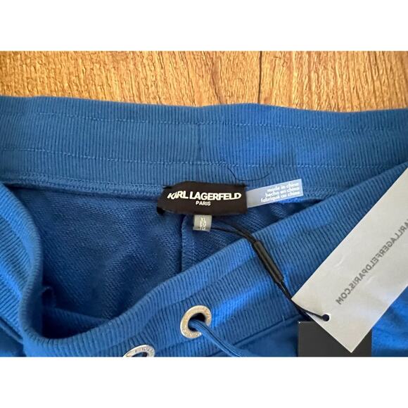 Karl Lagerfeld Paris Women’s French Terry Logo Tape Jogger Blue Size XL NWT - Picture 6 of 9